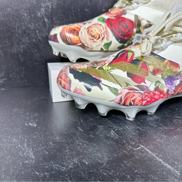 ADIZERO CHAOS SPEED CORONATION OFF WHITE GOLD METALLIC CLOUD MEN FOOTBALL CLEATS - Picture 5 of 10